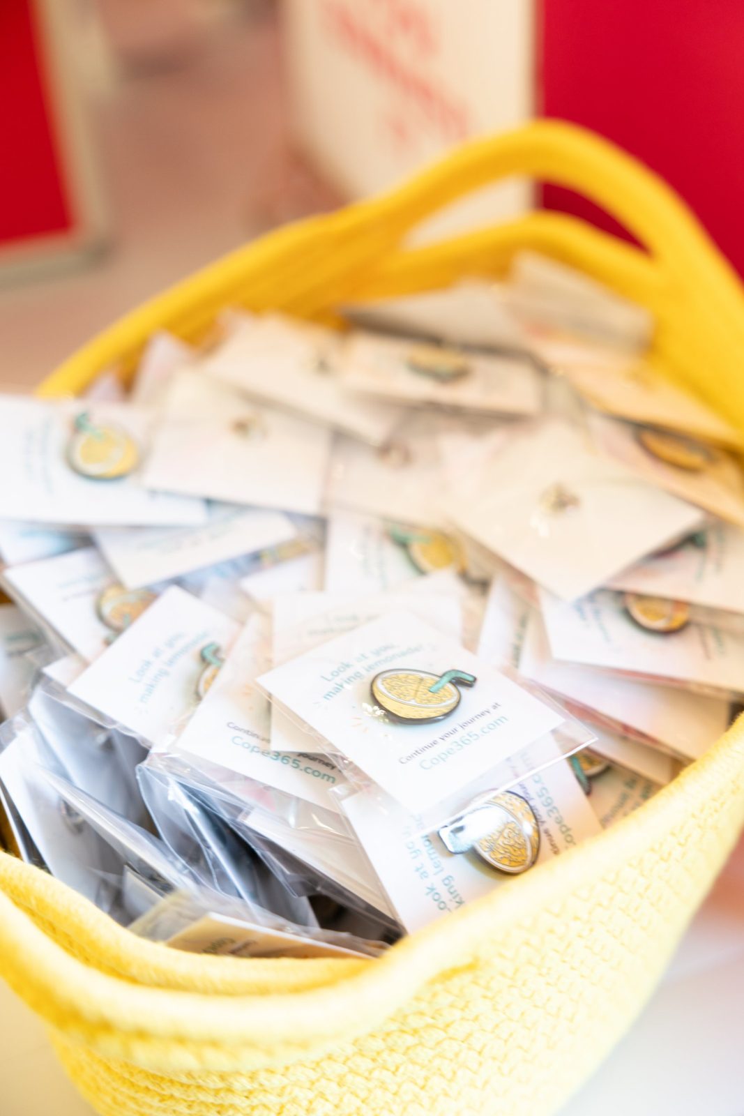 Look at you making lemonade pins at the prize booth